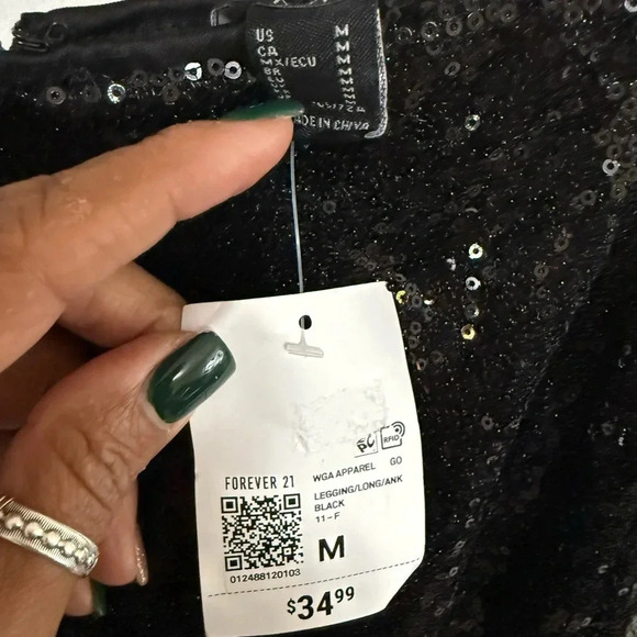 Black sequined pants - BNWT size M - Picture 7 of 10